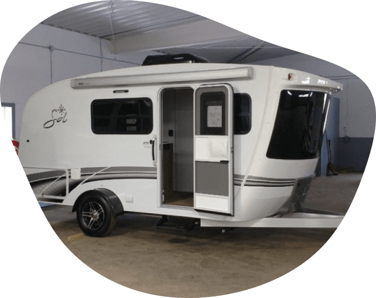 Sol Towable camper on display